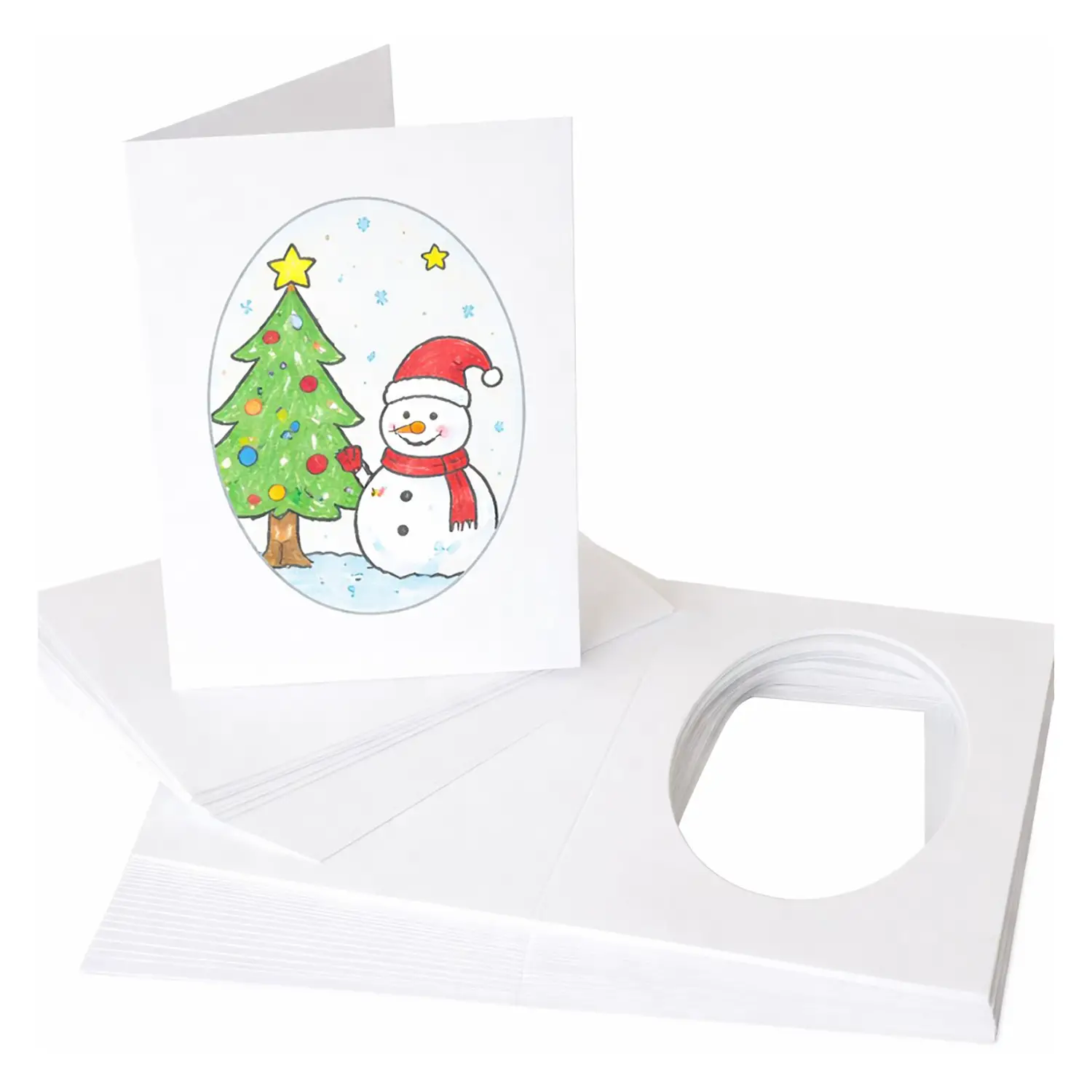 Cartoncini Augurali Con Finestra Ovale • Confezione 25 pz. - Carta e cartoncino