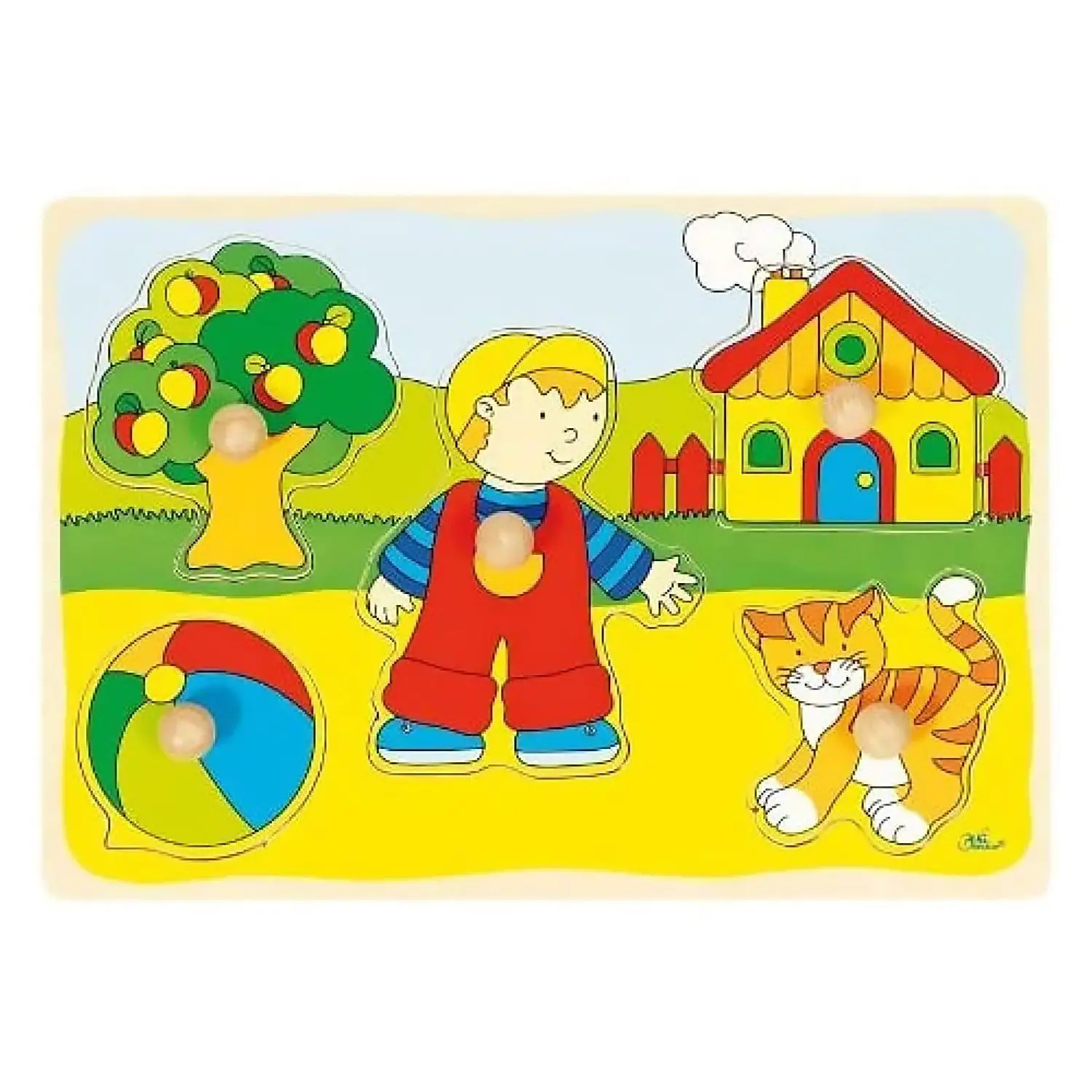 Primi Incastri Campagna – Gioco Educativo in Legno con Pomelli - Incastri e puzzle in legno