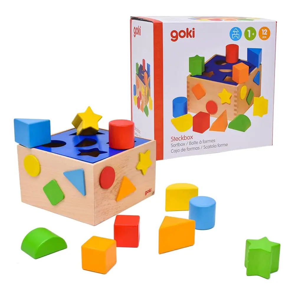 Cubo delle Forme in Legno – Gioco a Incastro per Imparare Forme, Colori e Figure - Motricità fine