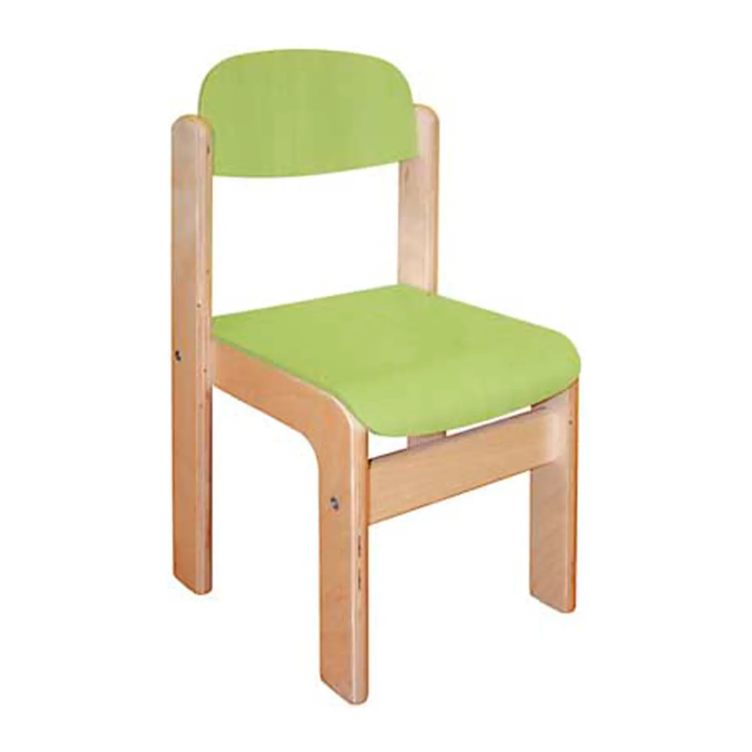 Sedia Infanzia in Multistrato Verde – Seduta H 30 cm - Misura 2 - Impilabile - Arredo Nido e Infanzia
