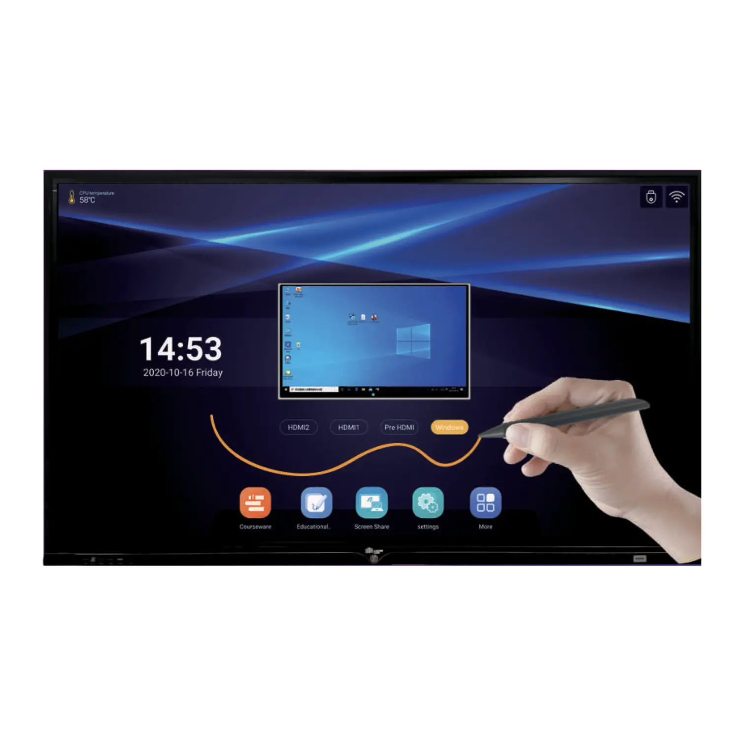 Monitor Interattivo 4K Multitouch, 65 Pollici - Supporti multimediali