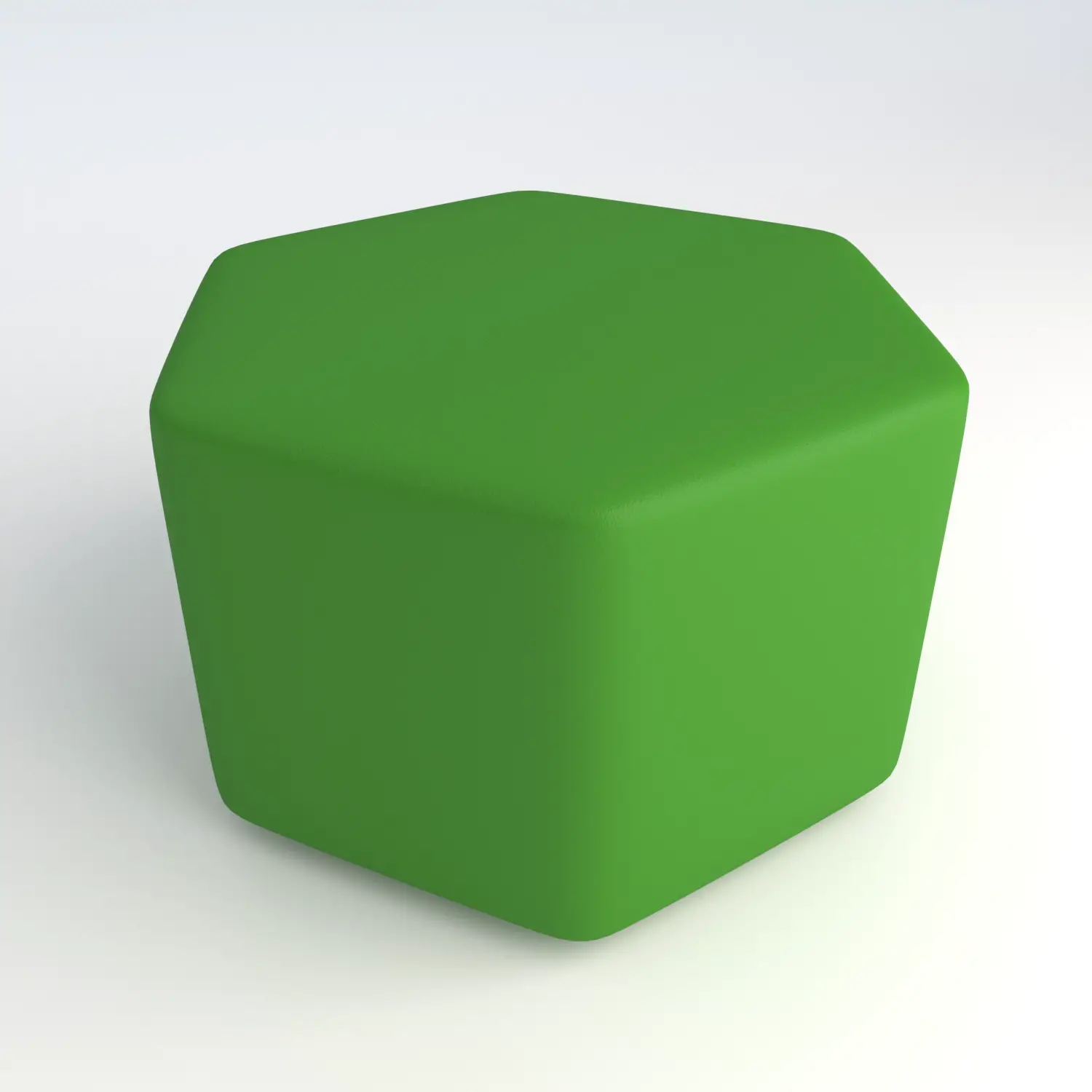 Pouf Ecopelle Ignifugo Esagonale H 46 Verde Per Ambienti Scolastici Innovativi - Salottini e arredi morbidi