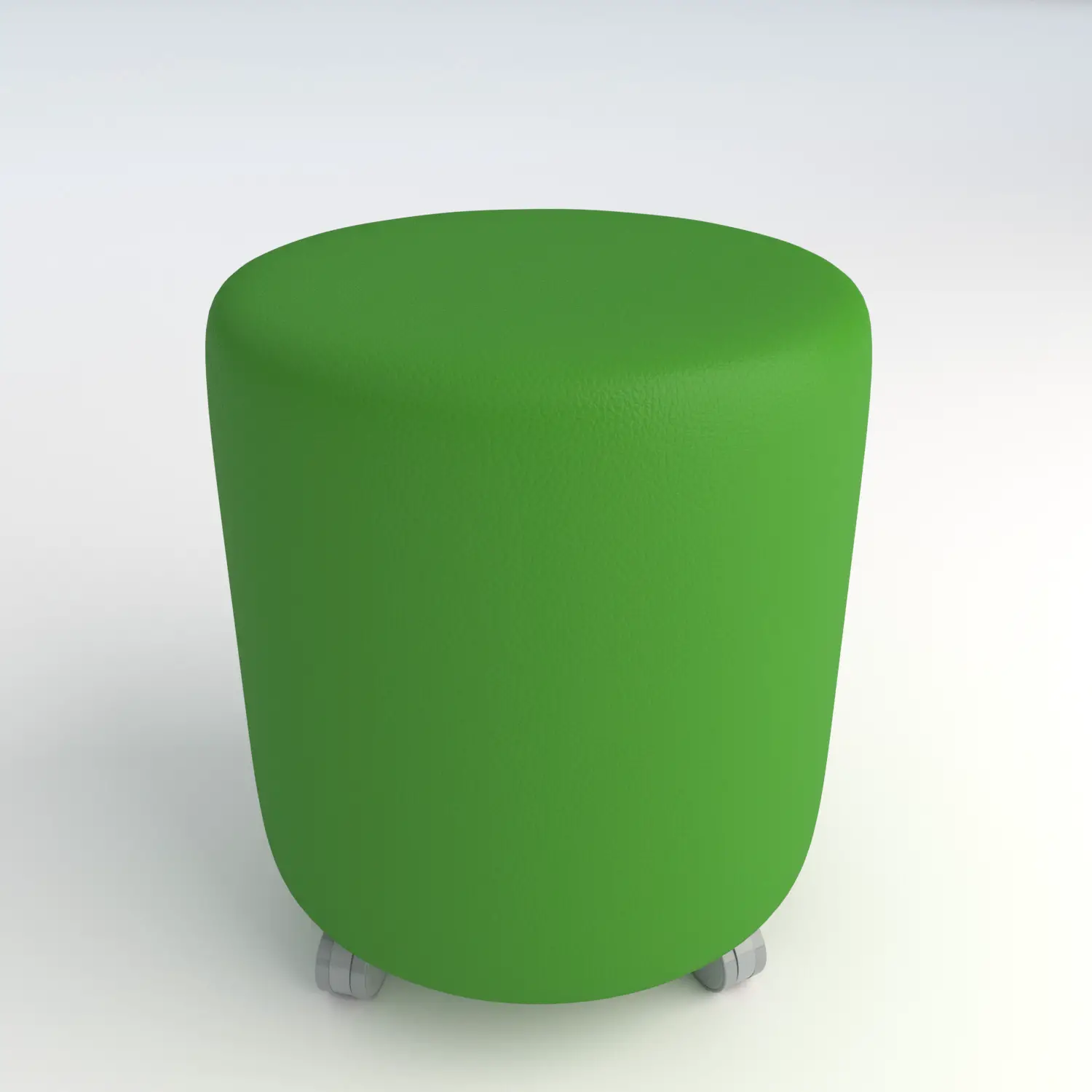 Pouf Ecopelle Ignifugo Tondo su Ruote H 40 Verde Per Ambienti Scolastici Innovativi - Salottini e arredi morbidi