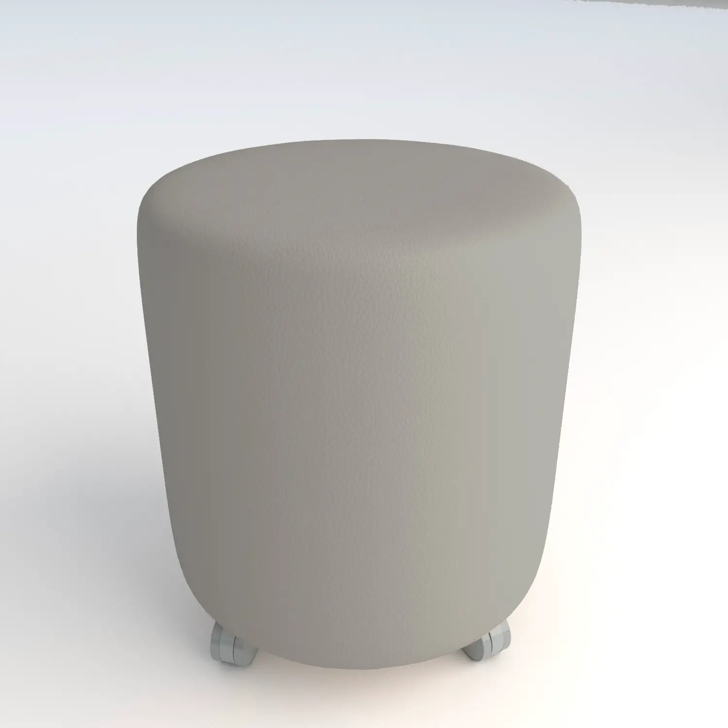Pouf Ecopelle Ignifugo Tondo su Ruote H 40 Grigio Per Ambienti Scolastici Innovativi - Salottini e arredi morbidi