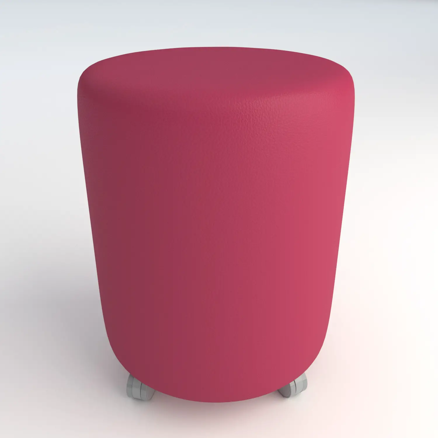 Pouf Ecopelle Ignifugo Tondo su Ruote H 46 Fucsia Per Ambienti Scolastici Innovativi - Salottini e arredi morbidi