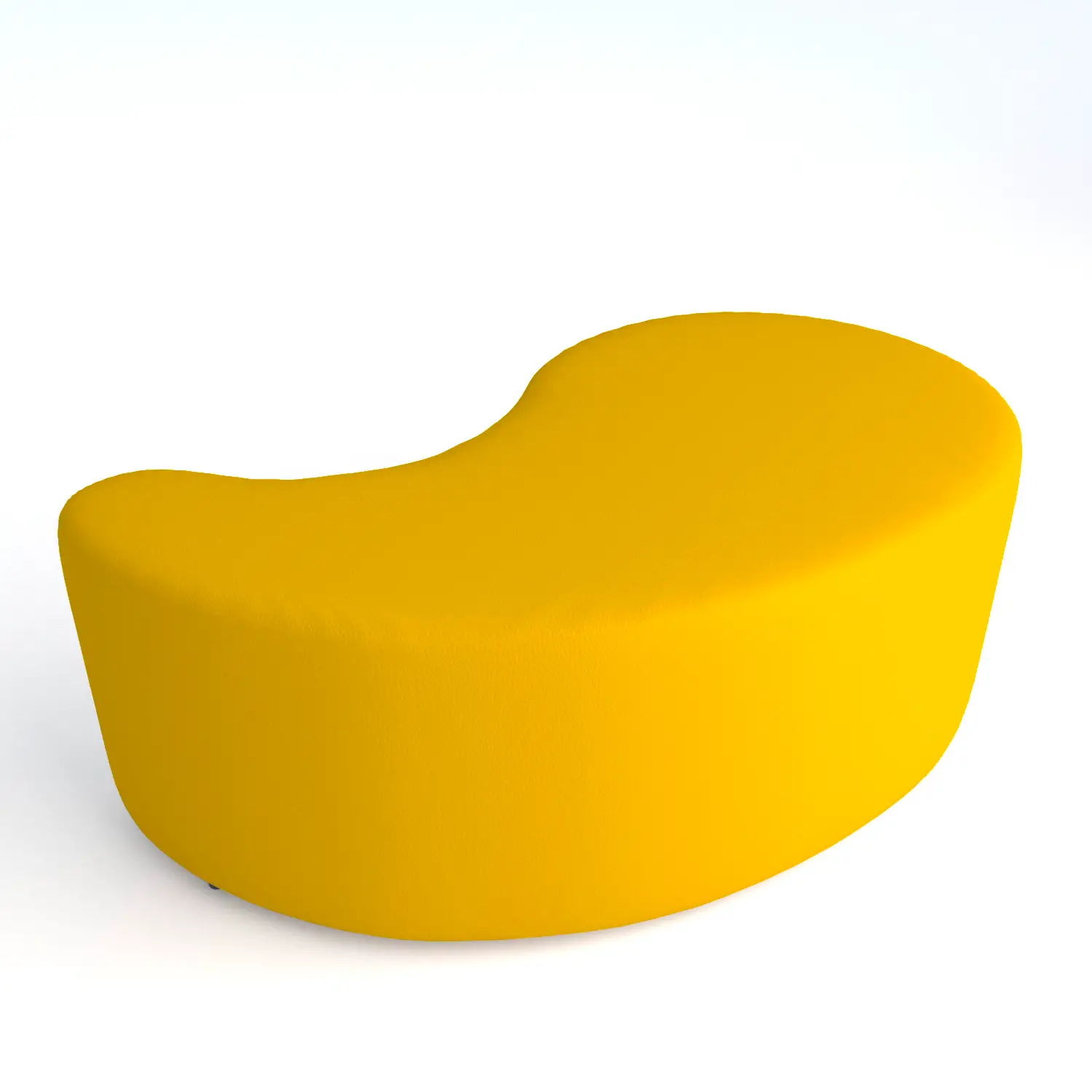 Pouf Ecopelle Ignifugo Virgola H 40 GialloPer Ambienti Scolastici Innovativi - Salottini e arredi morbidi
