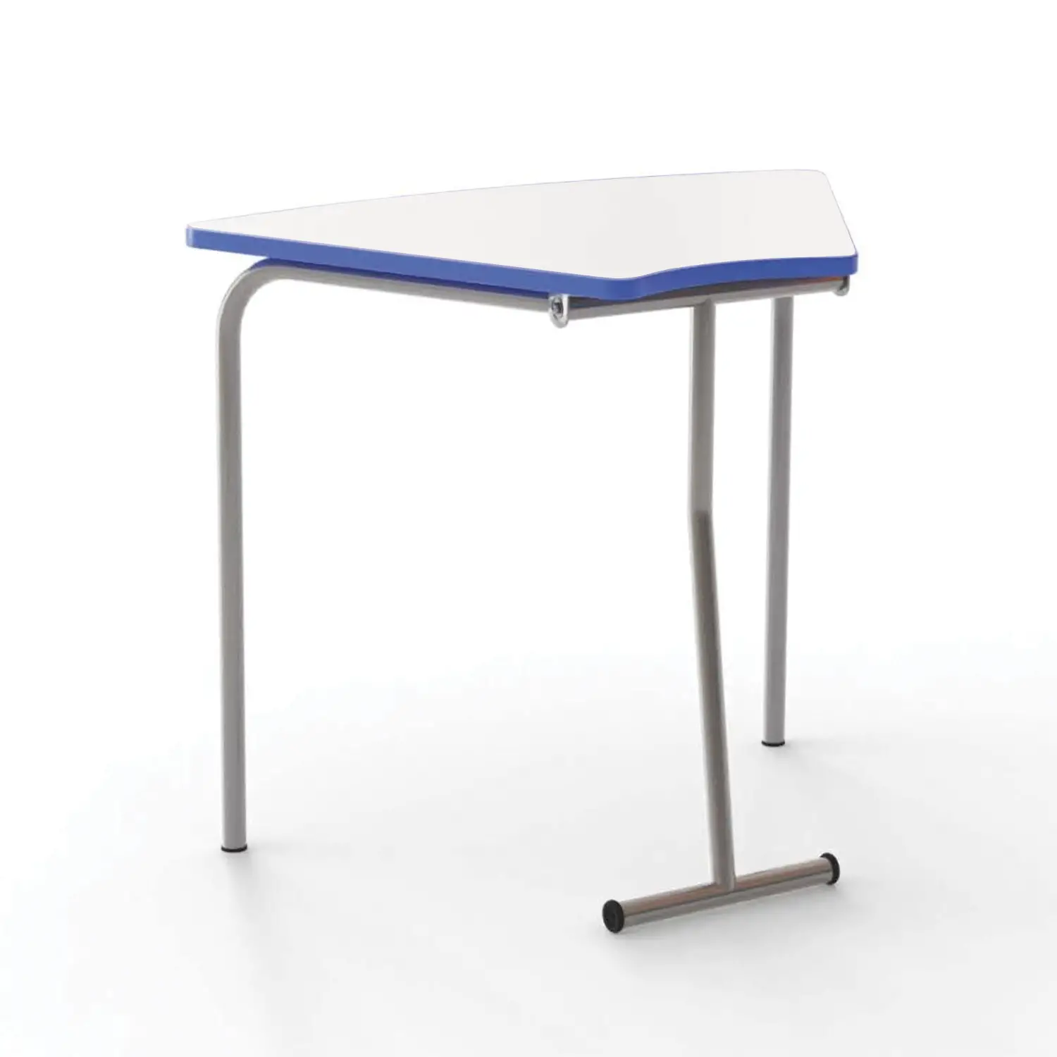 Tavolo Ribaltabile Impilabile Pino R – Trapezoidale Bianco con Bordo Blu - Conforme CAM - Tavoli e piani di lavoro