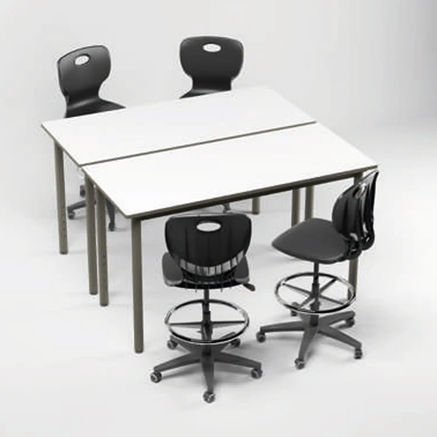 Tavolo Rettangolare Idra 180x80 – Altezza Fissa 100 cm con Top Bianco CAM - Arredo serie Aula 3.0