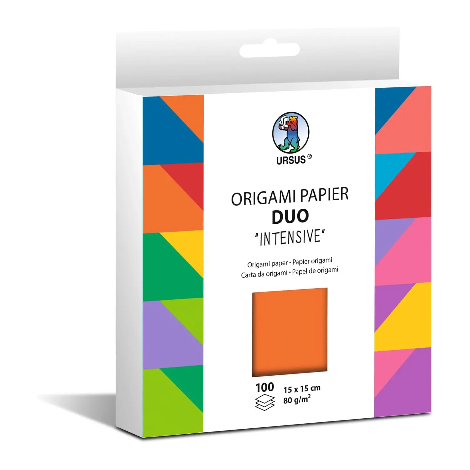 Carta Origami Duo - 100 fogli 15x15 cm - Colori Intensi - Carta e cartoncino
