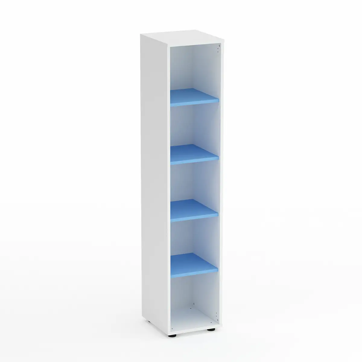 Mobile Scuola Kubò Bianco Colonna 5 vani 180 cm. Blu Orizzonte - Conforme CAM - Arredo scuola dell'obbligo