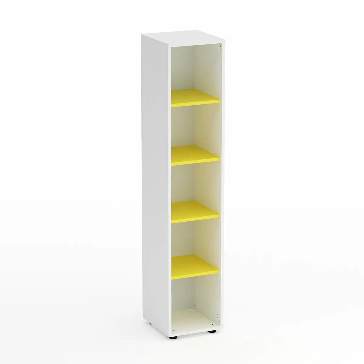 Mobile Scuola Kubò Bianco Colonna 5 vani 180 cm. Giallo - Arredo scuola dell'obbligo