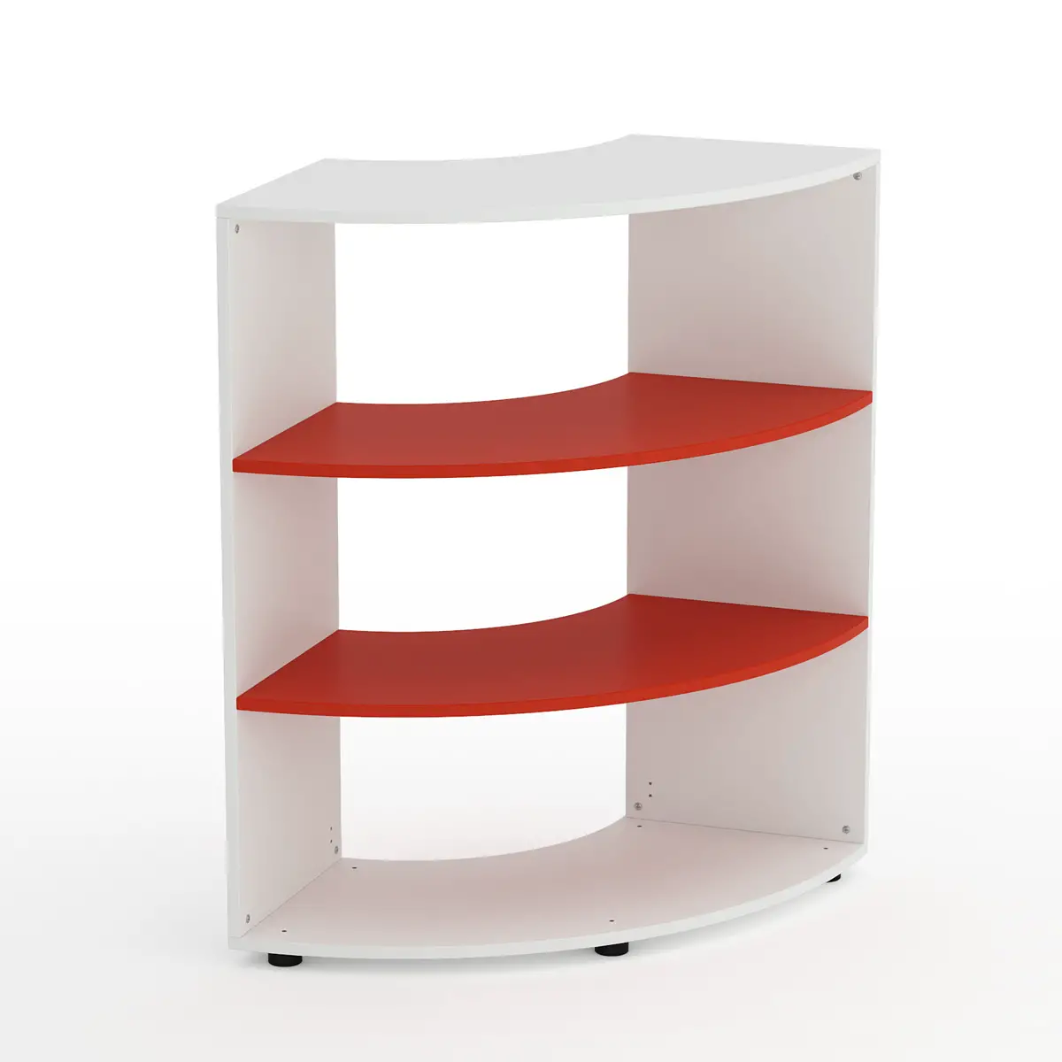 Mobile Scuola Kubò Bianco Angolare H 110 cm. Ripiani Rosso - Conforme CAM - Arredo scuola dell'obbligo