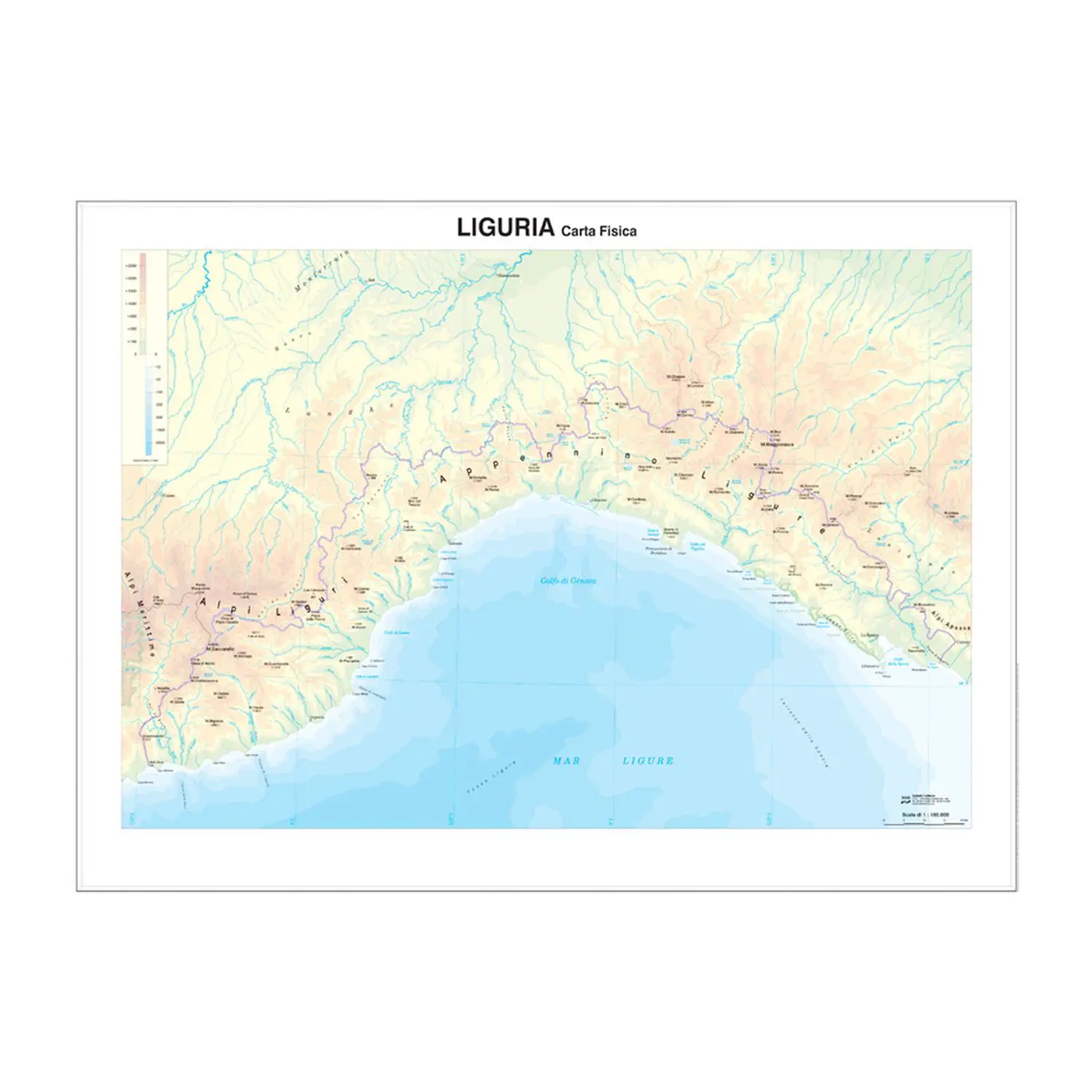 Carta Geografica Liguria – Cartina Regionale Fisica e Politica - Geografia e scienze naturali