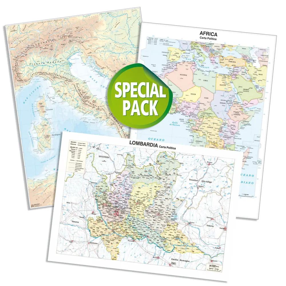 Cartine Geografiche Murali Promo Scuola 20 Carte - Geografia e scienze naturali