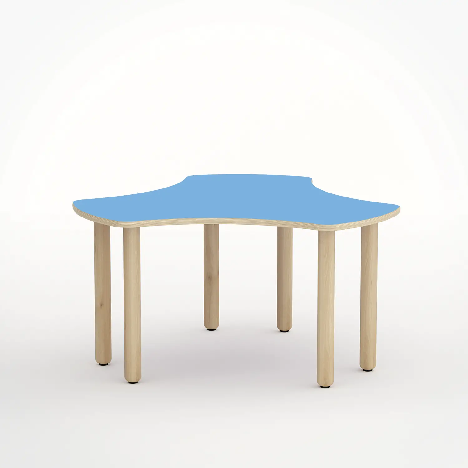 Tavolo Onda Esatondo H 46 Cm - Misura 1 - Blu Orizzonte Per La Scuola Nidi d'Infanzia - Conforme CAM - Cattedre e tavoli lavoro