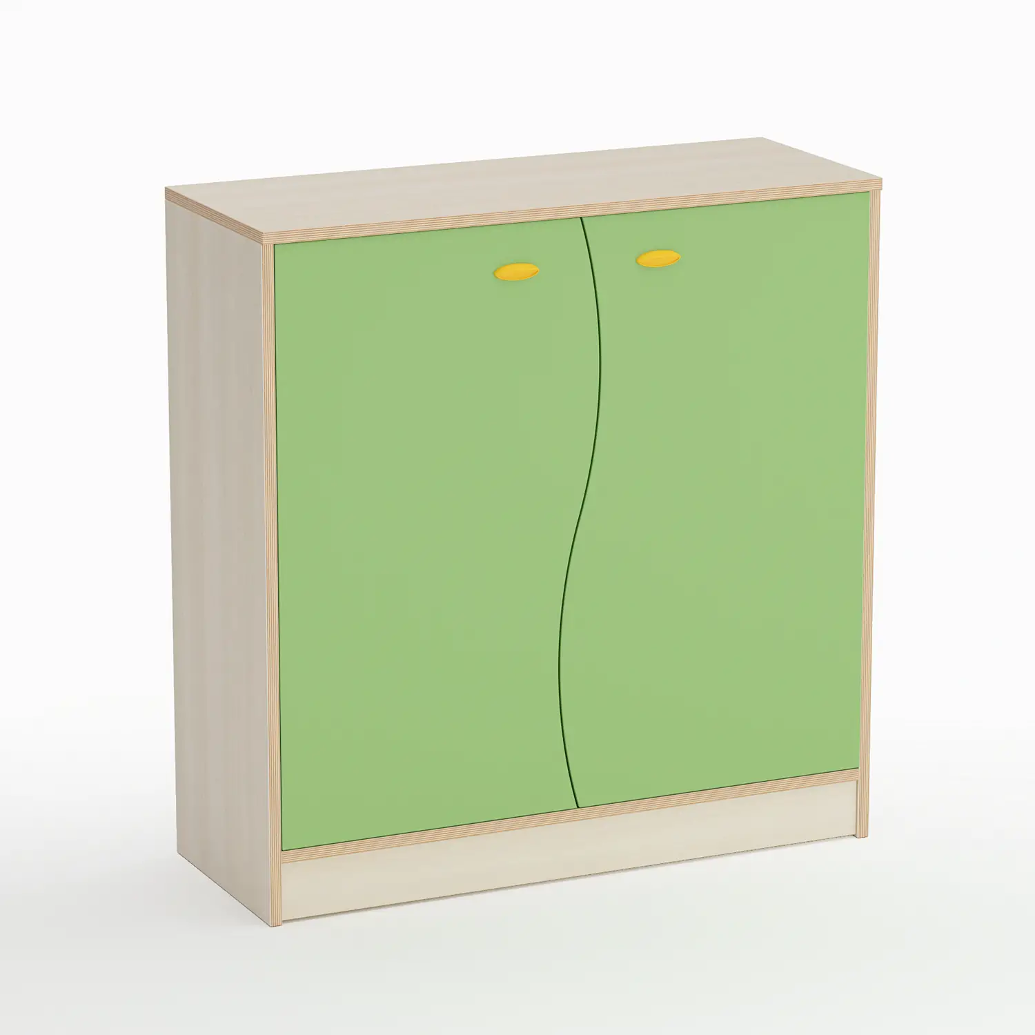 Mobile Scuola Infanzia Forma con Ante ad Onda Verde - Conforme CAM - Arredo Nido e Infanzia