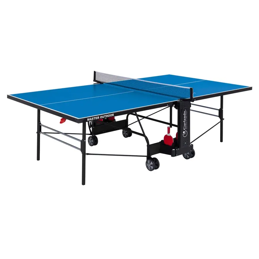 Garlando Tavolo Ping Pong Master Outdoor - Piano Blu, Con Ruote - tavoli gioco