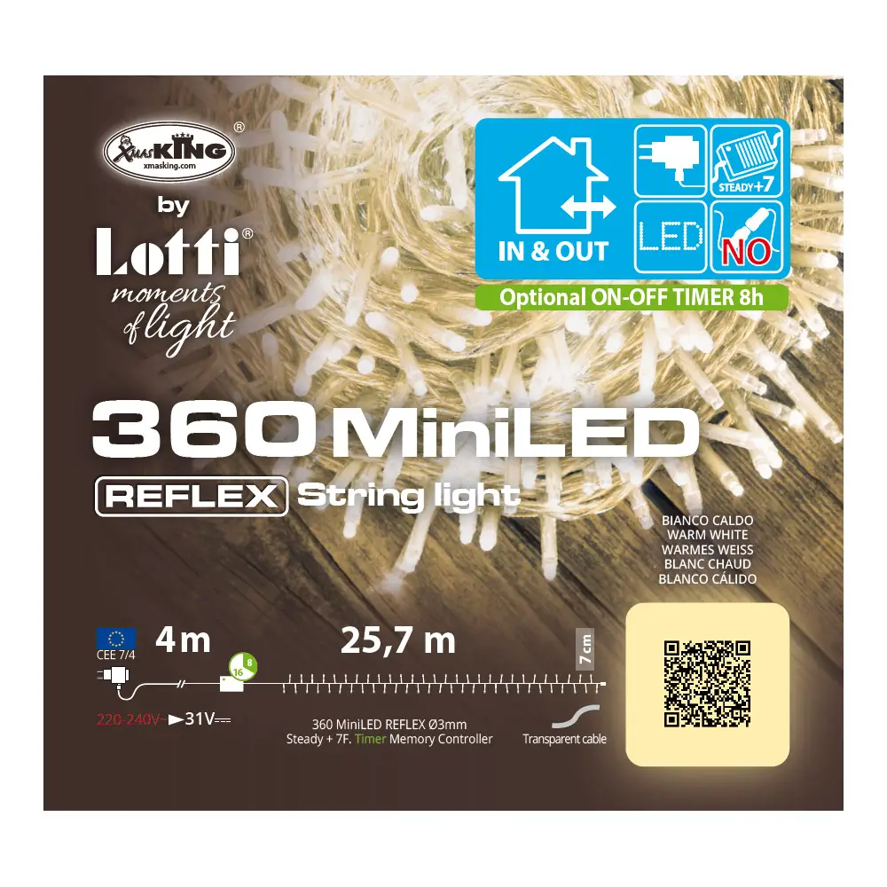 Catena Luminosa 360 MiniLED Bianco Caldo 25,7 m - luci
