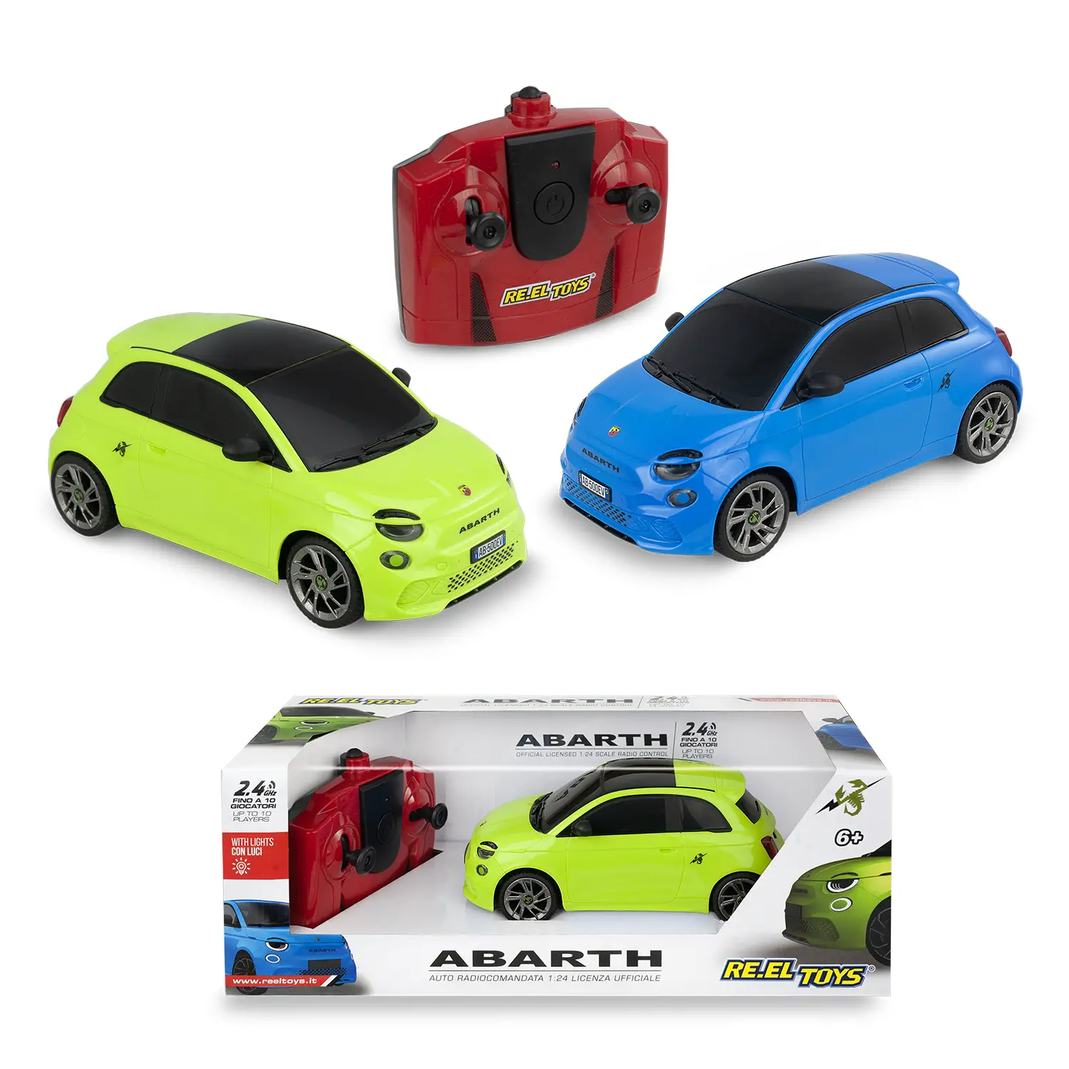 Auto Radiocomandata Fiat Abarth 500E 1:24 - Frequenza 2.4 GHz - radiocomandi