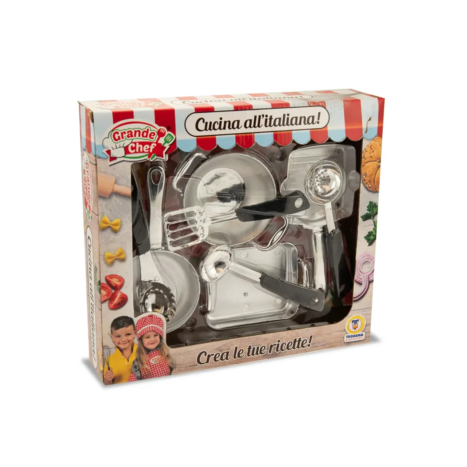 Grande Chef - Set di Pentole con Accessori - Alimenti, mercatini, stoviglie