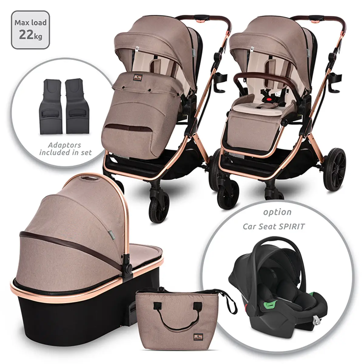Passeggino Glory 2in1 Beige Lorelli - passeggini compatti
