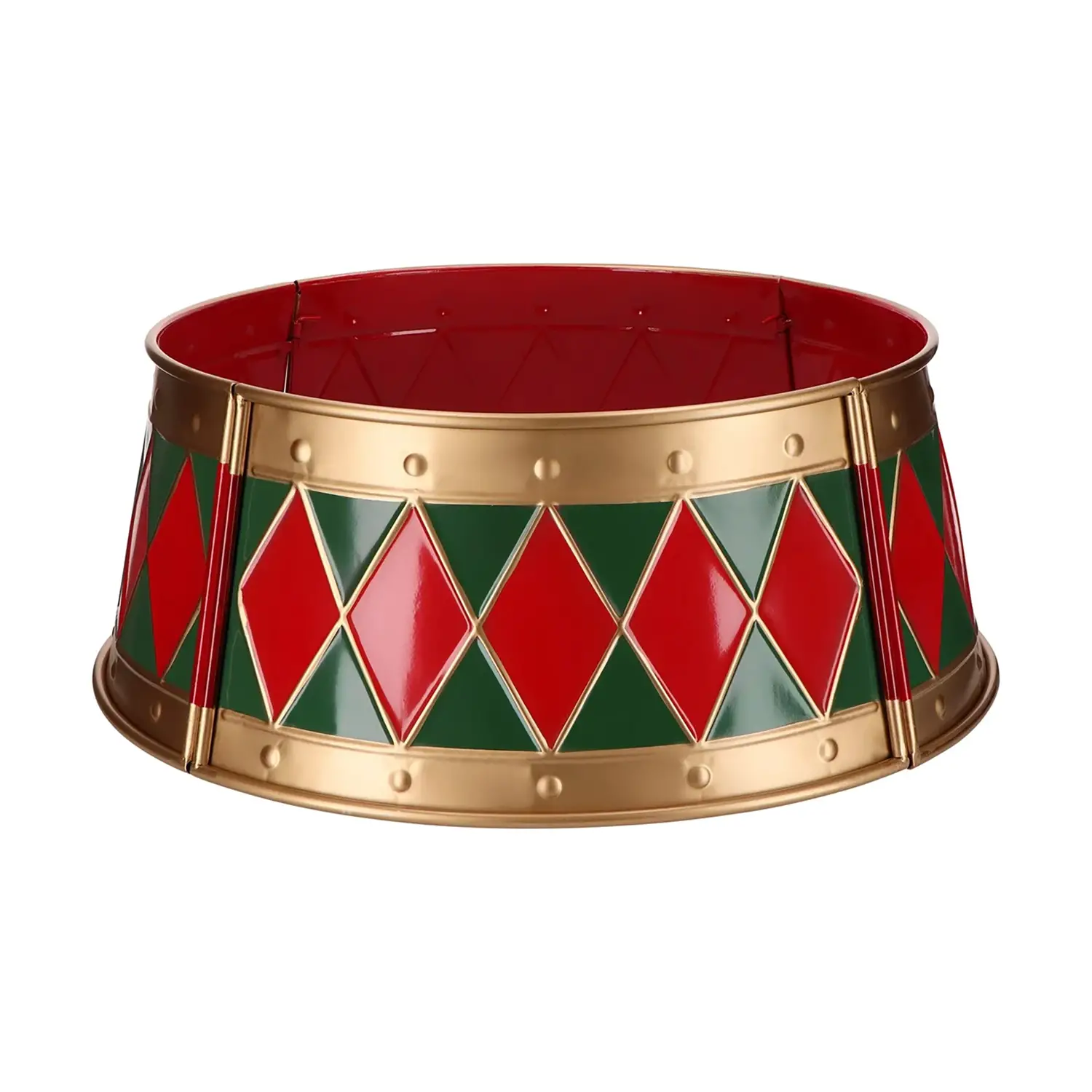 Copribase in Metallo Rosso Verde Oro Ø66 cm per Albero Natale - basi albero