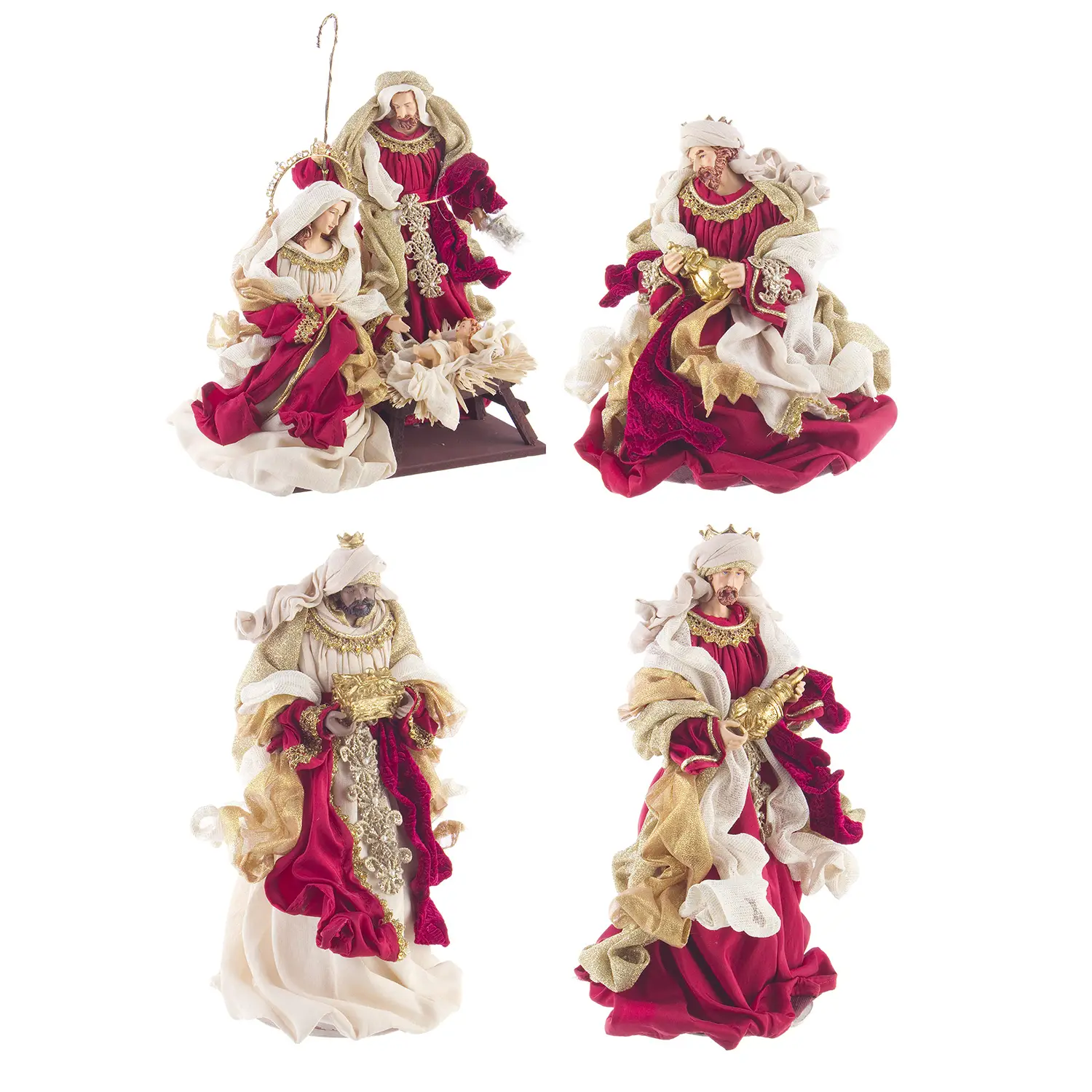 Natività Fastosa Bordeaux Large 6 Figure - presepi