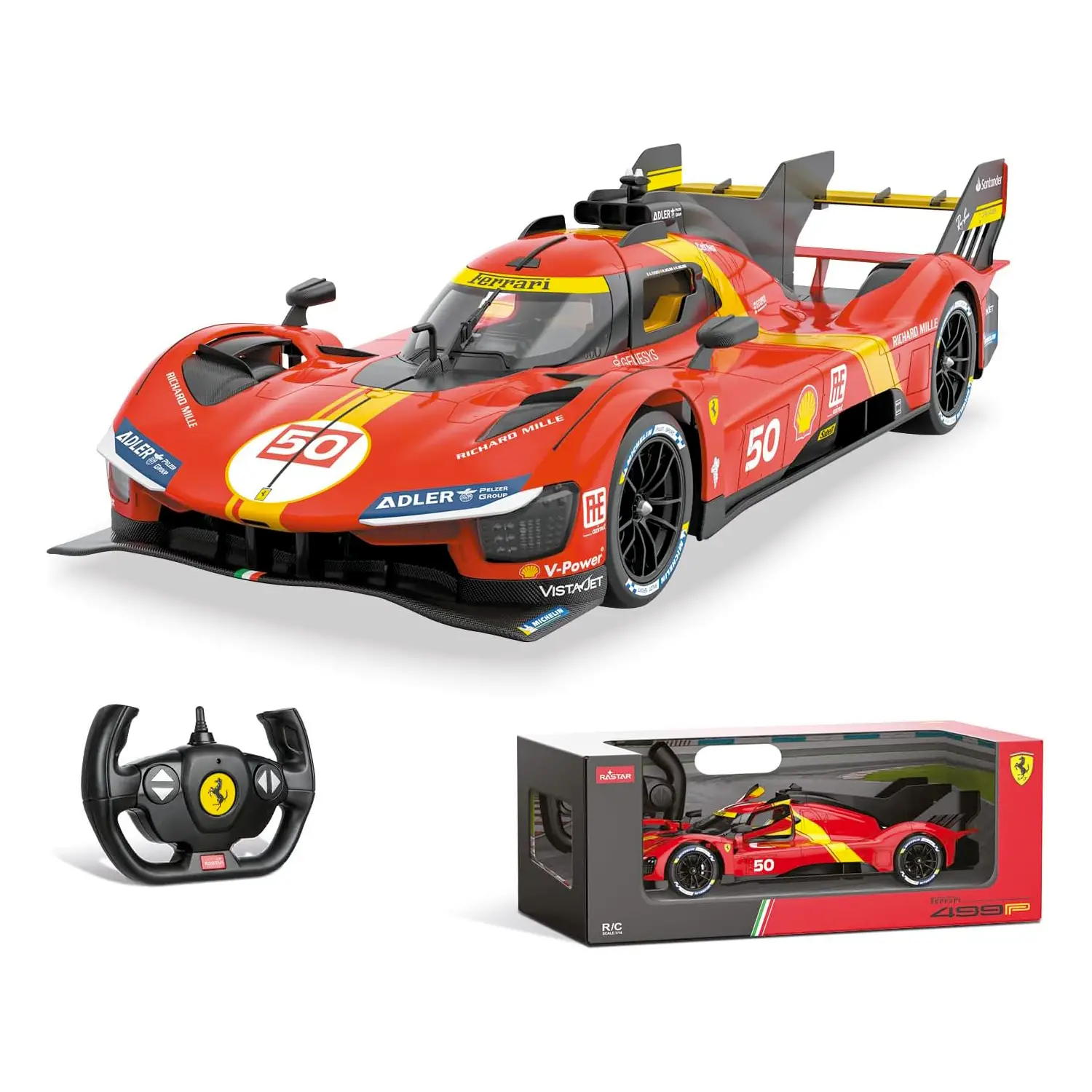 Mondo Motors Ferrari 499P Le Mans 1:14, Auto Giocattolo Rossa 10 km/h - radiocomandi