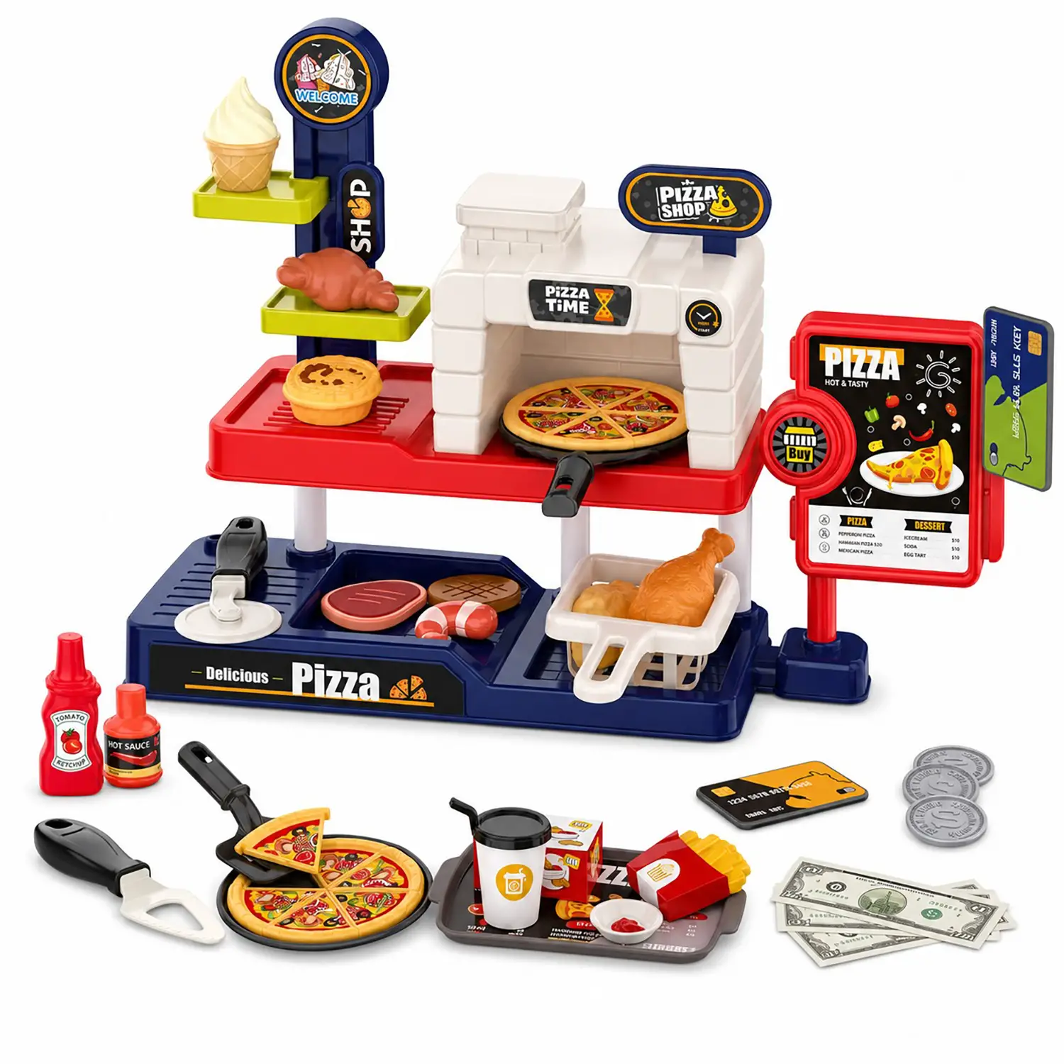 Grande Chef - Mini Pizza Maker con Accessori - Alimenti, mercatini, stoviglie