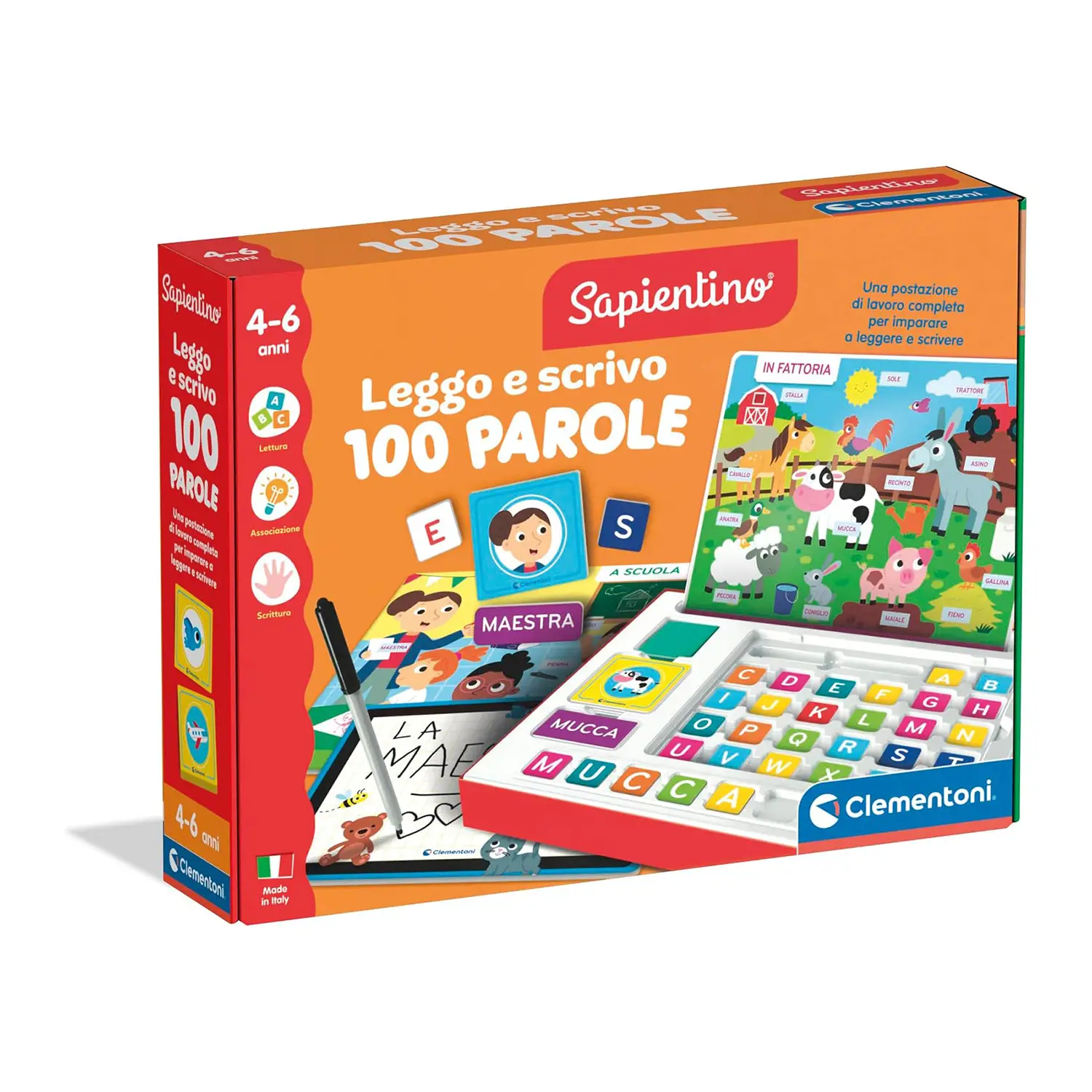 Clementoni Sapientino Leggo e Scrivo: 100 Parole con Lavagna, 4-6 AnnI - sapientino