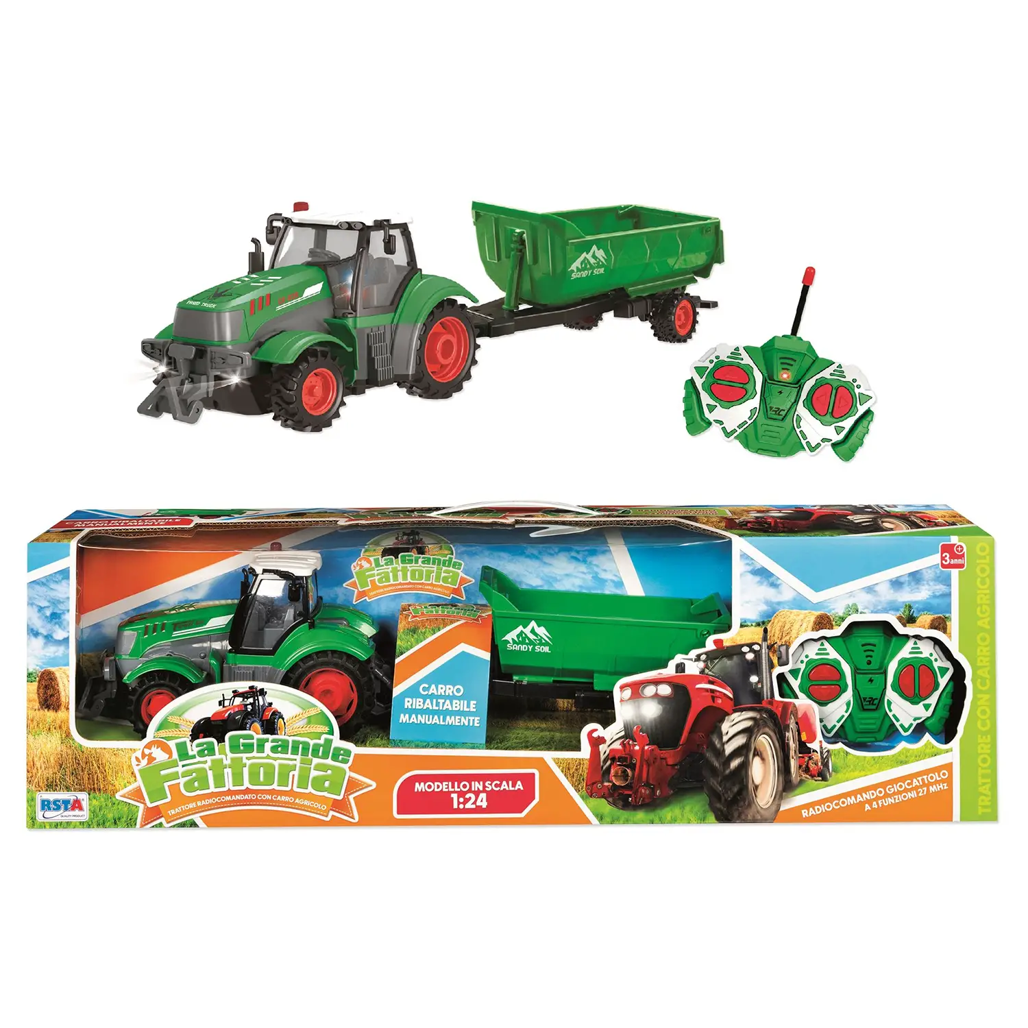 Trattore Radiocomandato Carro Agricolo Scala 1:24 - radiocomandi