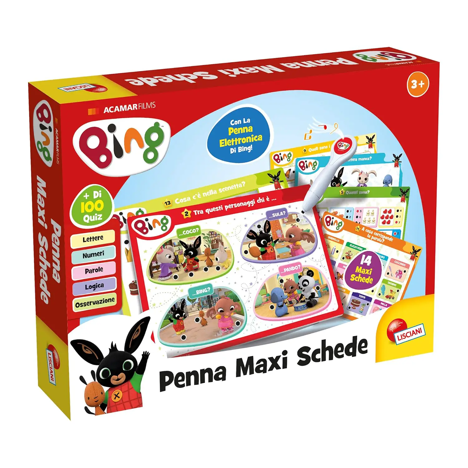 Bing Penna Maxi Schede Gioco Educativo - leggere scrivere contare racco
