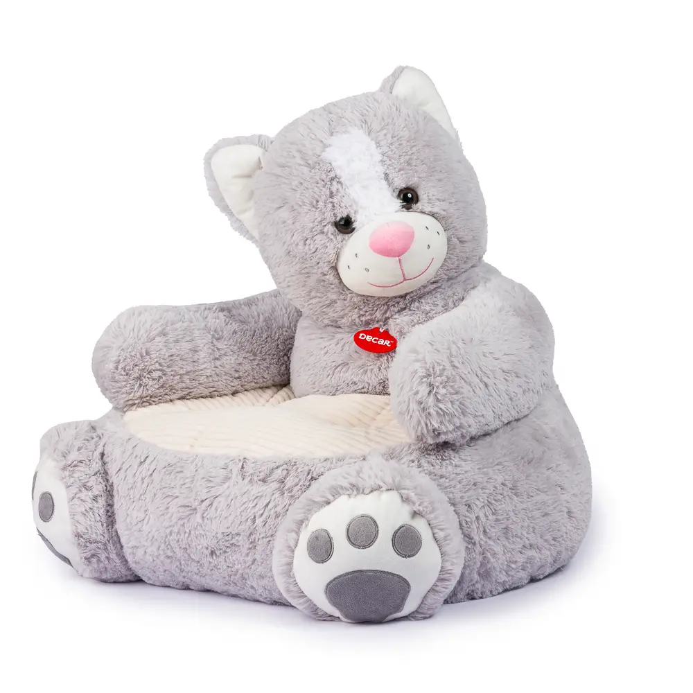 Poltrona Gatto 50x50x50 cm - Morbida E Comoda - peluches 0/36 mesi