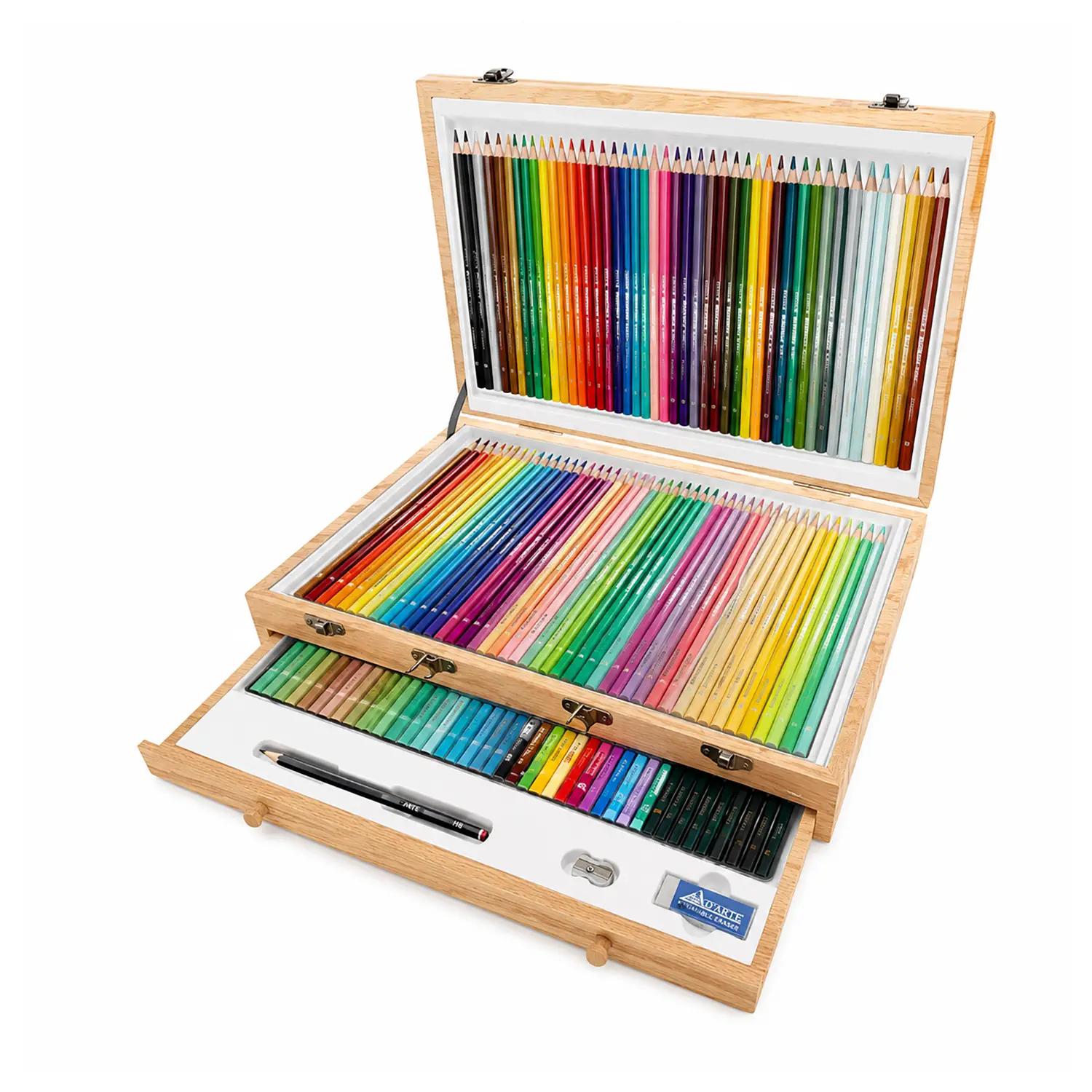Tinta Unita Valigetta In Legno 130 Pastelli Con Accessori - Pastelli
