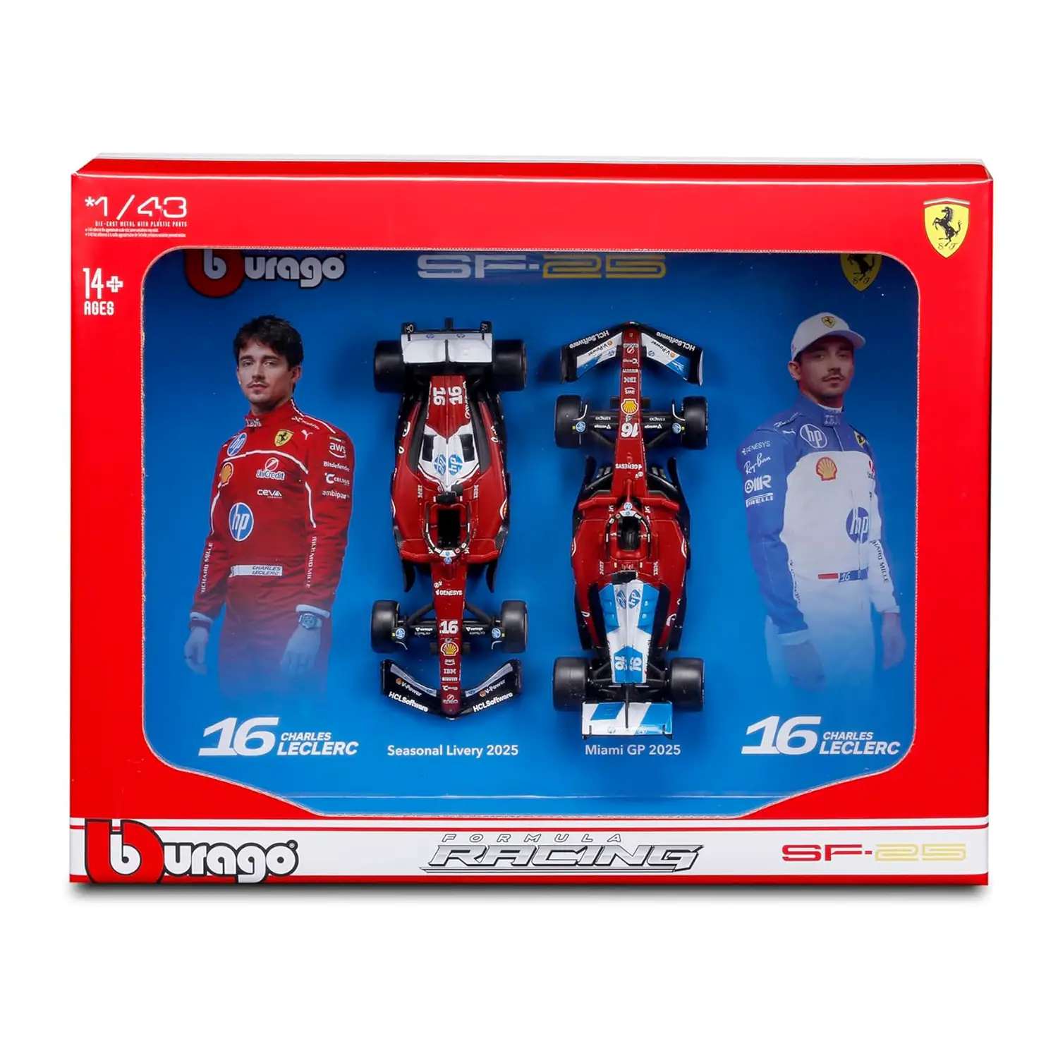 Auto 1:43 Ferrari F1 SF-25 #16 Leclerc Set 2 Pezzi - auto