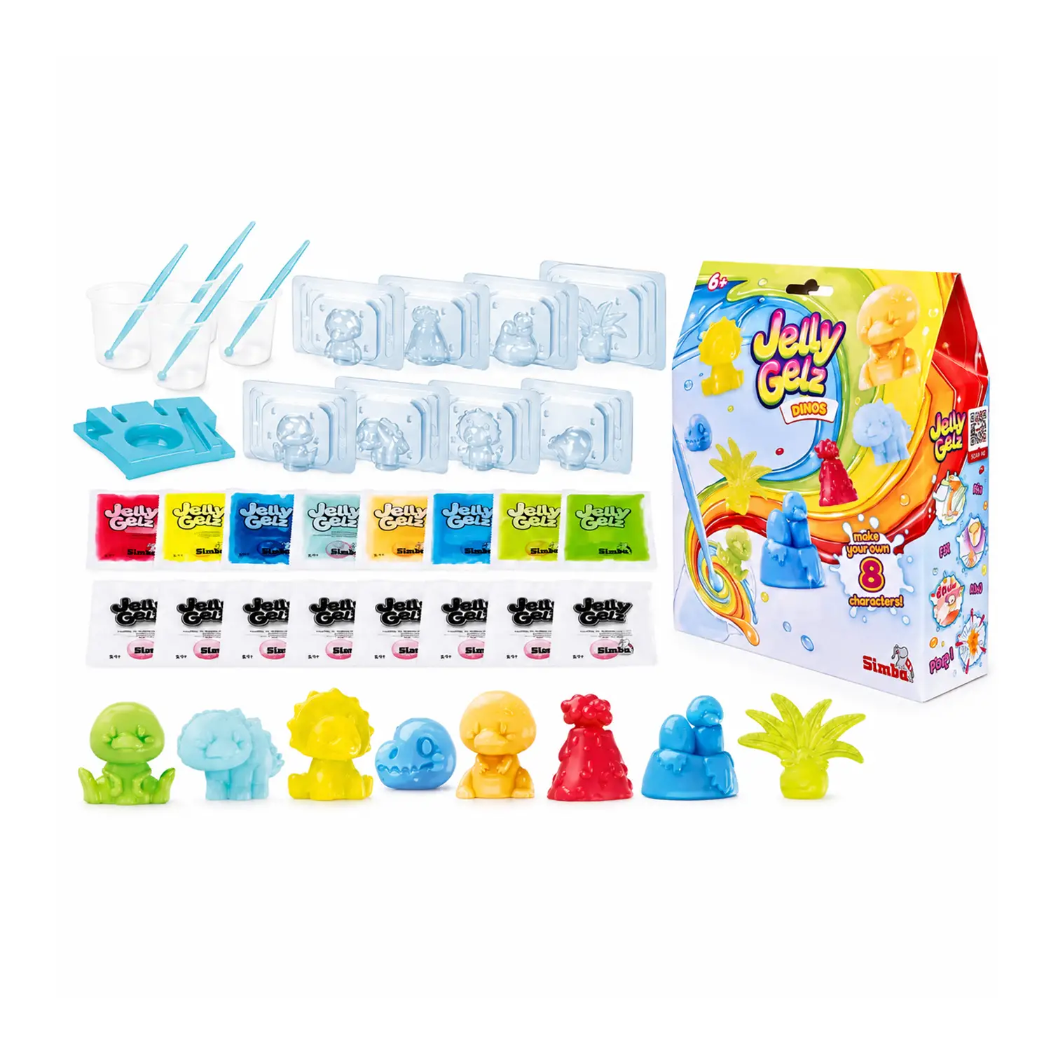 Simba Jelly Gelz Dinos Kit Creativo 8 Dinosauri in Gel - creatività