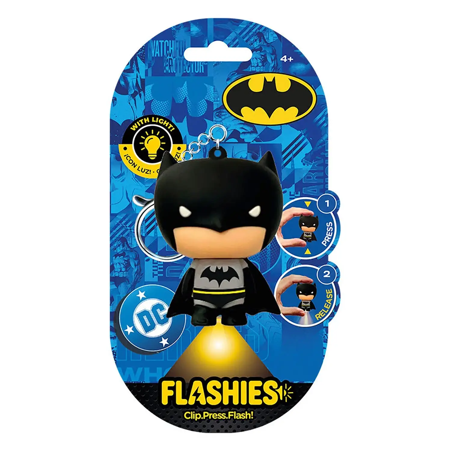 Portachiavi con personaggio 3D e torcia LED - Batman -