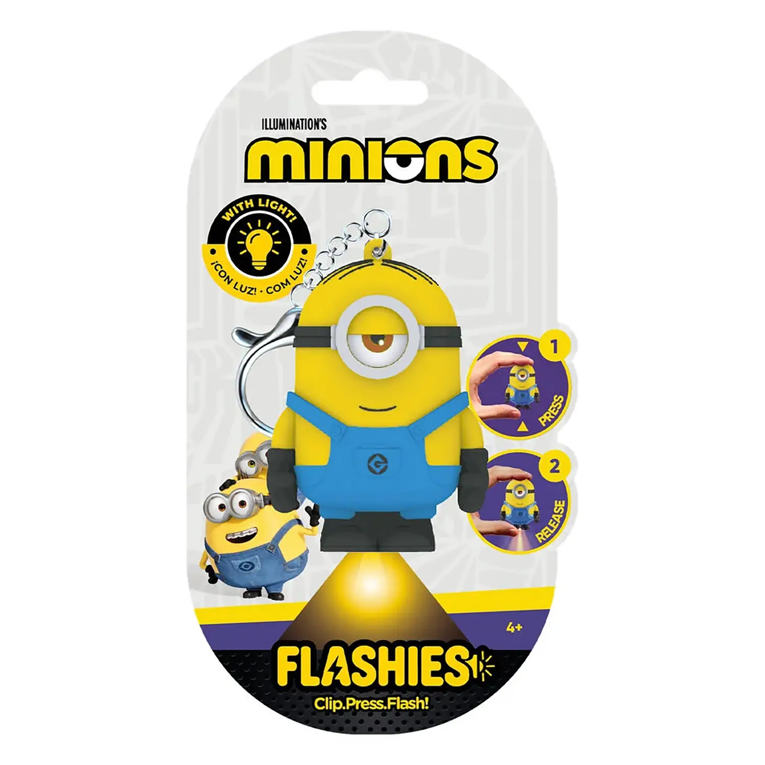 Minions Flashies Portachiavi 3D con Torcia LED -