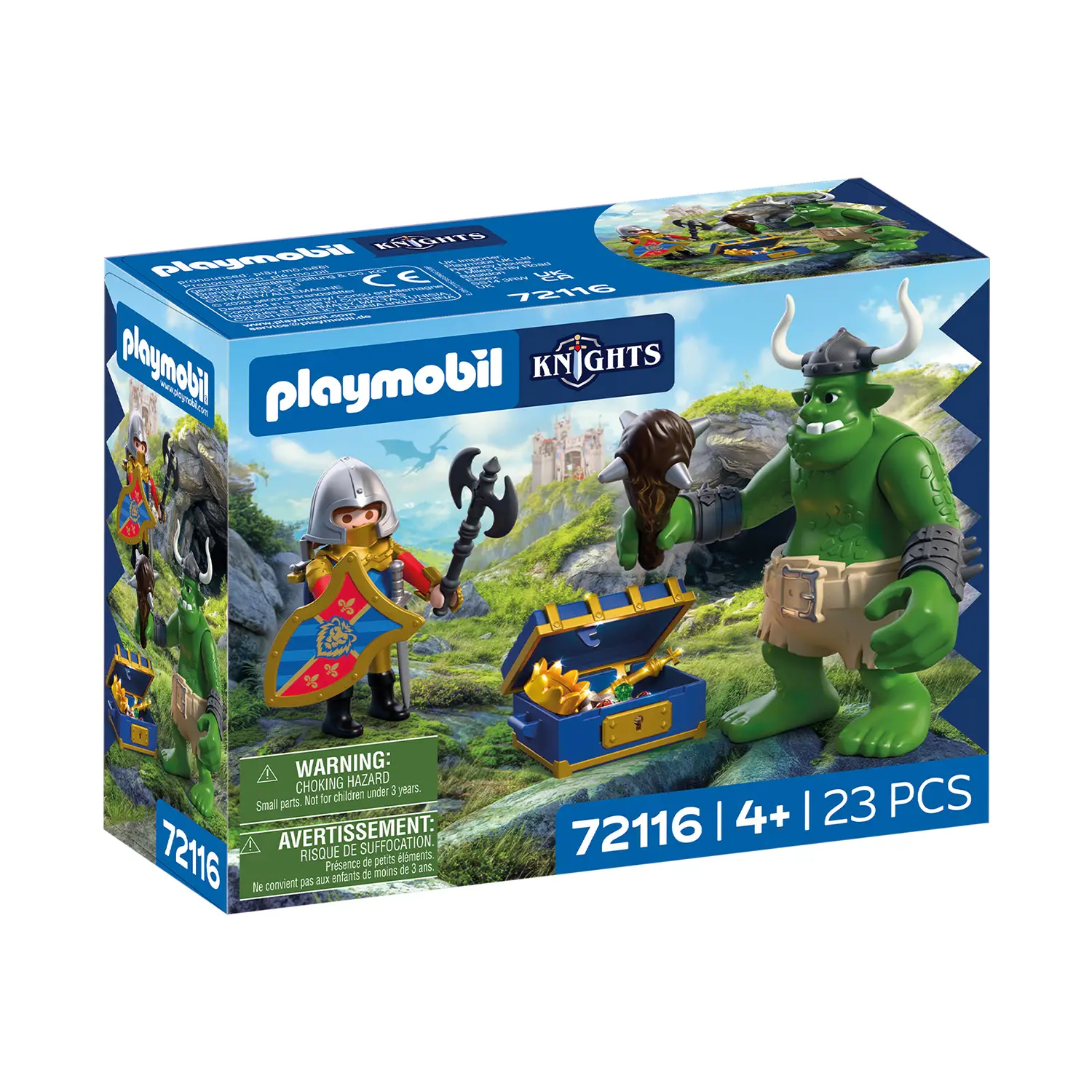 Playmobil 72116 Troll e Tesoro Cavalieri del Leone con Cavaliere e Forziere - playmobil