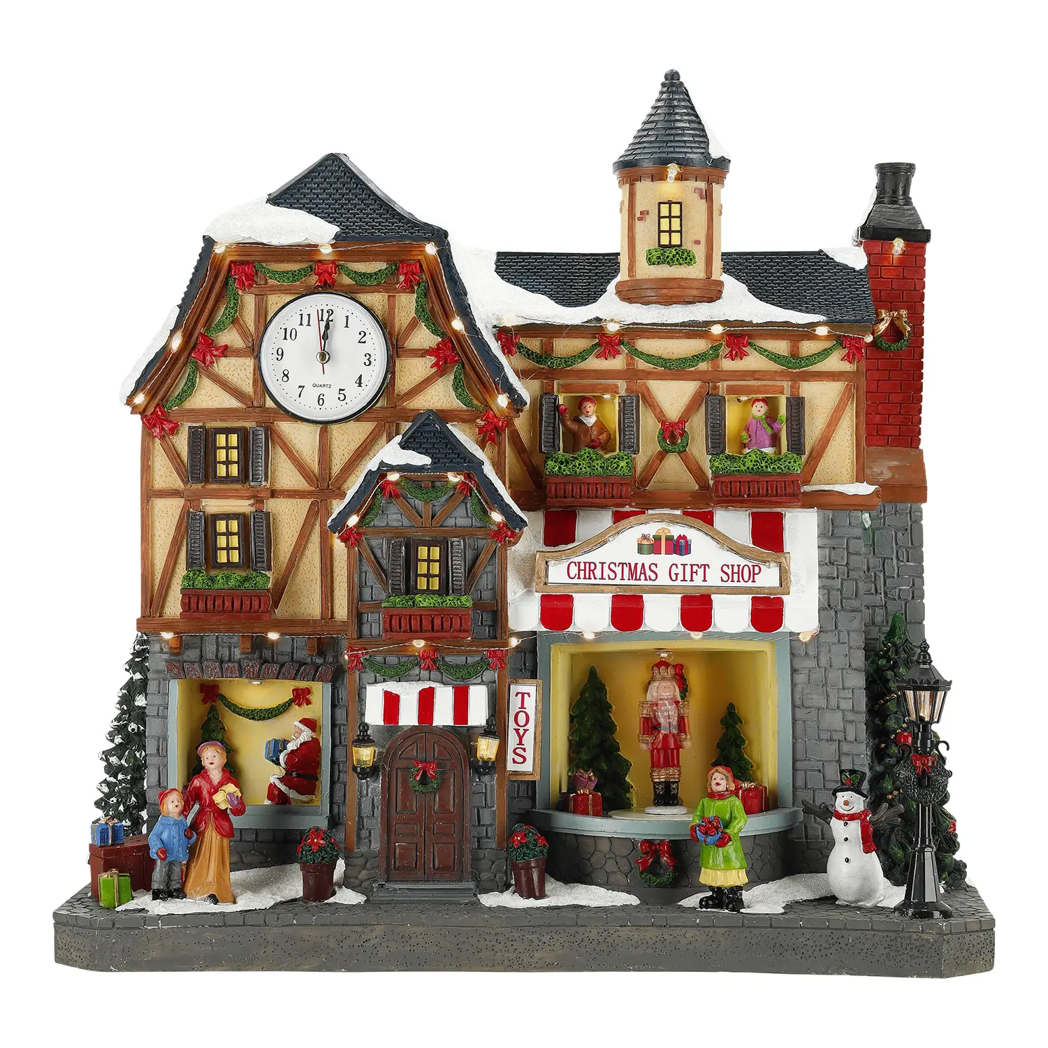 Villaggio Natalizio Animato Christmas Gift Shop 41 cm LED - scene e villaggi