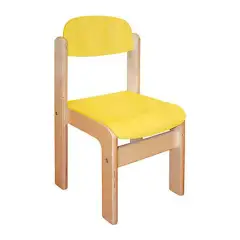 Sedia Infanzia in Multistrato Giallo – Seduta H 30 cm - Misura 2 - Impilabile