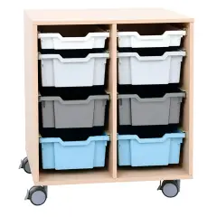 Carrello INNOVA Acero con 8 Cassetti – Mobile Contenitore con Ruote per Arredo Scolastico