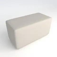 Pouf Ecopelle Ignifugo 2 Posti H 40 Bianco  Per Un Ambiente Scolastico Innovativo