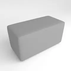 Pouf Ecopelle Ignifugo 2 Posti H 46 Grigio  Per Un Ambiente Scolastico Innovativo