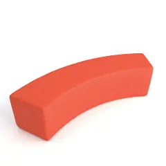Pouf Ecopelle Ignifugo Curvo 2 Posti H 46 Arancio Per Ambienti Scolastici Innovativi