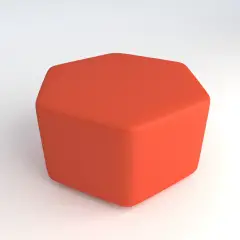 Pouf Ecopelle Ignifugo Esagonale H 40 Arancio Per Ambienti Scolastici Innovativi