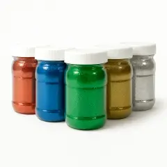 Brillantini Ecologici in Cellulosa Riciclata, Bio-Glitter Grana Media 50 Gr. Cinque Colori Assortiti