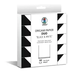 Carta Origami Duo - 100 fogli 15x15 cm - Bianco/Nero