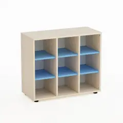 Mobile Kubò Betulla 9 Caselle H 75 Cm Ripiani Blu Orizzonte | Conforme CAM