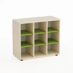 Mobile Kubò Betulla 9 Caselle H 75 Cm Ripiani Verde Kiwi | Conforme CAM